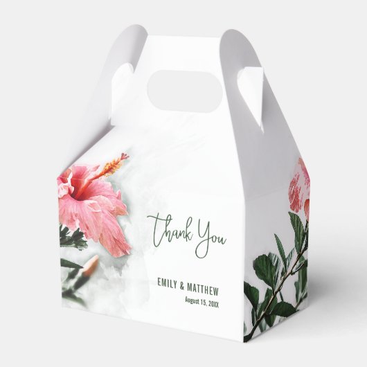 Tropische Hibiscus Bedankdoosjes (Achterkant)