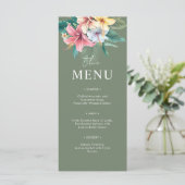 Tropische Hibiscus Bestemming Trouw Menu Kaart (Staand voorkant)