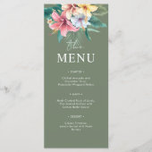 Tropische Hibiscus Bestemming Trouw Menu Kaart (Voorkant)