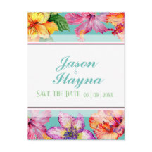 Tropische Hibiscus bewaar de datum