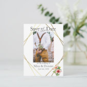 Tropische Hibiscus Bewaar de datum Foto QR Code Briefkaart (Staand voorkant)