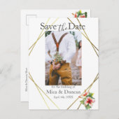 Tropische Hibiscus Bewaar de datum Foto QR Code Briefkaart (Voorkant / Achterkant)