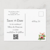 Tropische Hibiscus Bewaar de datum Foto QR Code Briefkaart (Achterkant)