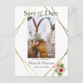 Tropische Hibiscus Bewaar de datum Foto QR Code Briefkaart (Voorkant)