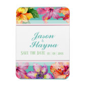 Tropische Hibiscus bewaar de datum Magneet (Verticaal)