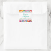 Tropische Hibiscus bewaar de datum Vierkante Sticker (Tas)