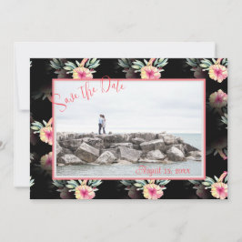 Tropische Hibiscus Black foto Save the Date