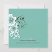 Tropische Hibiscus Blauw Luau Strand Bruiloft Uitn Kaart (Achterkant)