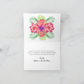 Tropische hibiscus Bloedbad Waterverf strand bruil Bedankkaart (Binnen)