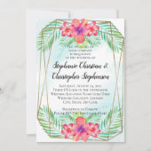 Tropische hibiscus Bloedbad Waterverf strand bruil Kaart (Voorkant)