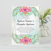 Tropische hibiscus Bloedbad Waterverf strand bruil Kaart (Staand voorkant)