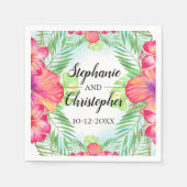 Tropische hibiscus Bloedbad Waterverf strand bruil Servet (Voorkant)