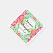 Tropische hibiscus Bloedbad Waterverf strand bruil Servet (Hoek)