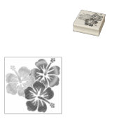 Tropische Hibiscus bloeit trio gradiënten gekleurd Rubberstempel (Gestempeld)
