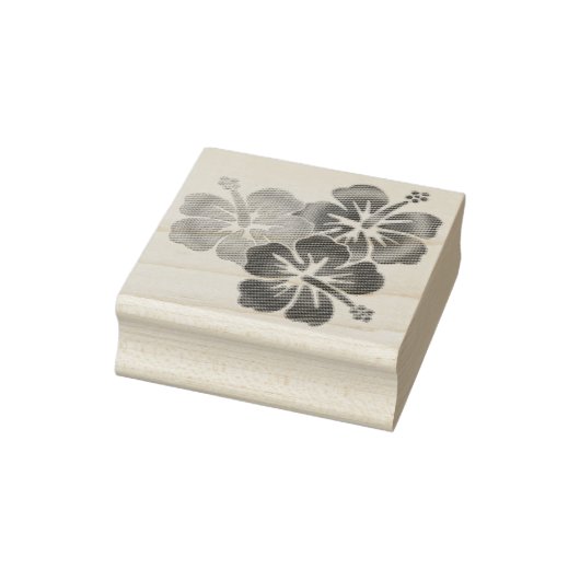 Tropische Hibiscus bloeit trio gradiënten gekleurd Rubberstempel (Stempel)