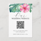 Tropische Hibiscus Bloem Bruiloft Behuizing Kaarte Informatiekaartje (Voorkant)
