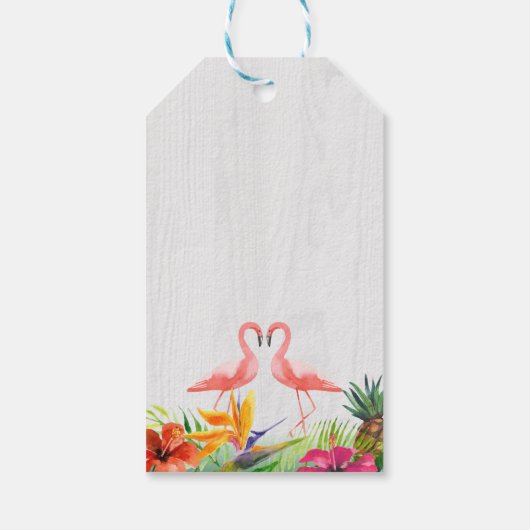 Tropische Hibiscus Bloem Bruiloft Dank Je Cadeaulabel (Achterkant)