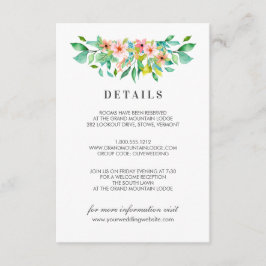 Tropische hibiscus | Bloem bruiloft details Informatiekaartje