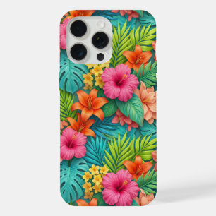 Tropische Hibiscus Bloem Jungle Botanisch Patroon iPhone 15 Pro Max Case