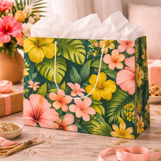 Tropische Hibiscus Bloem Luxe Groot Cadeauzakje