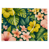 Tropische Hibiscus Bloem Luxe Groot Cadeauzakje (Achterkant)
