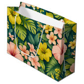 Tropische Hibiscus Bloem Luxe Groot Cadeauzakje (Voorkant Gekanteld)