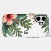 Tropische Hibiscus Bloem Monogram Eiland Ontwerp Case-Mate iPhone Case (Achterkant (horizontaal))