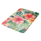 Tropische hibiscus bloem patroon badmat (Gekanteld)