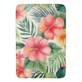 Tropische hibiscus bloem patroon badmat (Voorkant Verticaal)