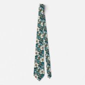 Tropische Hibiscus Bloem Teal Stropdas (Voorkant)