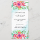 Tropische Hibiscus Bloem Waterverf Strand Menu (Achterkant)