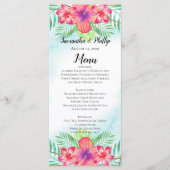 Tropische Hibiscus Bloem Waterverf Strand Menu (Voorkant)