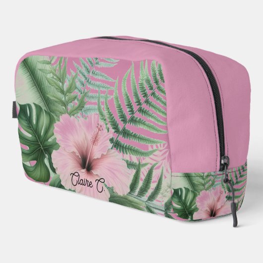Tropische Hibiscus Bloemen Accessoire Zakje Toilettasje (Rechterhoek)
