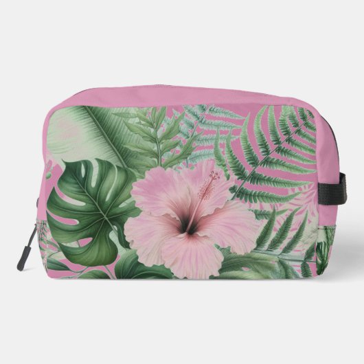 Tropische Hibiscus Bloemen Accessoire Zakje Toilettasje (Achterkant)