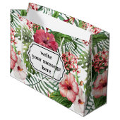 Tropische hibiscus-bloemen bladeren bladblaaspatro large cadeautasje (Voorkant Gekanteld)