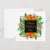 Tropische Hibiscus Bloemen Gelukkige Moederdag Feestdagenkaart (Voorkant / Achterkant)