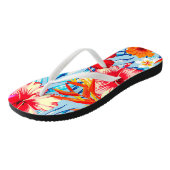 Tropische hibiscus bloemen teenslippers (Schuin)