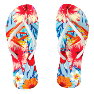 Tropische hibiscus bloemen teenslippers