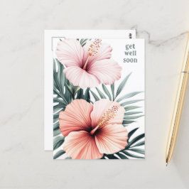 Tropische Hibiscus Bloemen WORDEN SNEL GOED Briefkaart