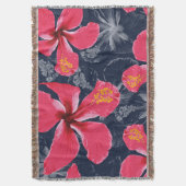 Tropische Hibiscus Bloemen Zomer Design Deken (Voorkant Verticaal)