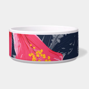 Tropische Hibiscus Bloemen Zomer Design Voerbakje