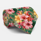 Tropische Hibiscus Bloemen Zomer Stropdas (Opgerold)