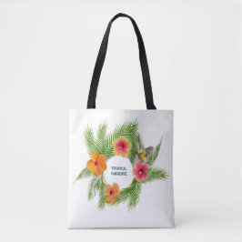 Tropische Hibiscus Bloemenkrans Boodschappentas Tote Bag