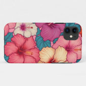 Tropische hibiscus bloemenpatroon Case-Mate iPhone case (Achterkant (horizontaal))