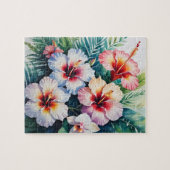 Tropische Hibiscus Bloemenpuzzel Legpuzzel (Horizontaal)