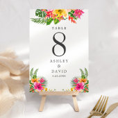 Tropische Hibiscus Bloemige Strand Bruiloft Kaart