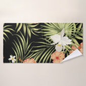 Tropische hibiscus:  bloemmotief badhanddoek (Badhanddoek)