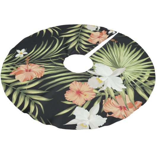 Tropische hibiscus:  bloemmotief kerstboom rok (Gekanteld)