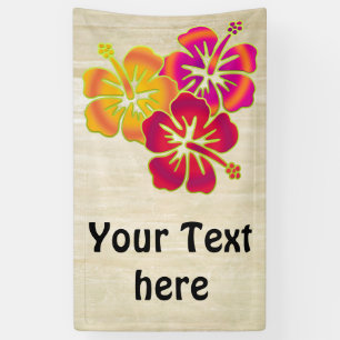 Tropische Hibiscus blooms trio gradiënten gekleur Spandoek