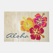 Tropische Hibiscus blooms trio gradiënten gekleurd Deurmat (Voorkant)